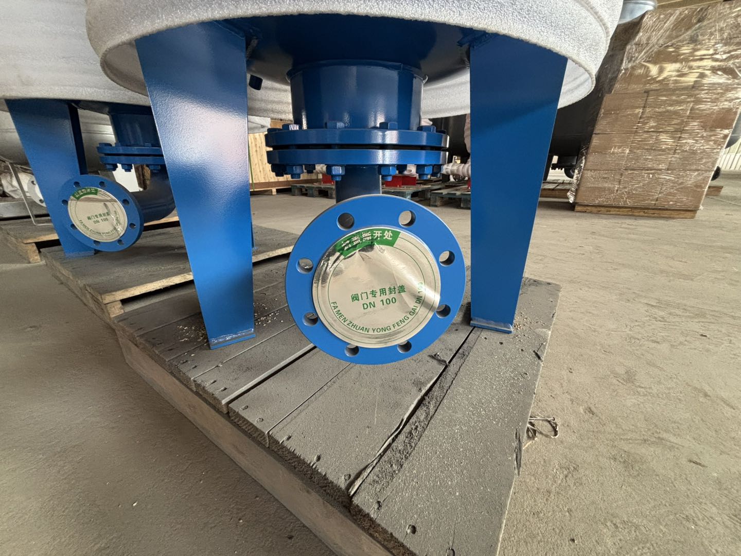 Pressure tank flange connection detail, DN100